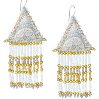 Woven Silk Pyramid Earrings