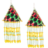 Woven Silk Pyramid Earrings