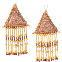 Woven Silk Pyramid Earrings