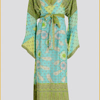 Falicia - Hand Cut Silk Hand Painted Long Dress (7392390119620)