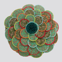 Rose Appliqué Round Cushion Cover