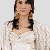 Woven Silk Pyramid Earrings