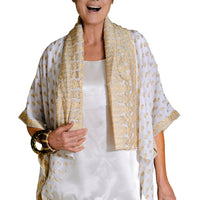 Juliette Silk Cape - Short Hand Cut Silk Jacquard (4520274952297)