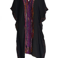 Gemma Ruffle Silk Kaftan Dress - Silk Cotton with Chiffon (4709719900265)