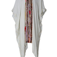 Gemma Ruffle Silk Kaftan Dress - Silk Cotton with Chiffon (4709719900265)