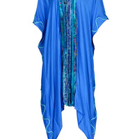 Gemma Ruffle Silk Kaftan Dress - Silk Cotton with Chiffon (4709719900265)
