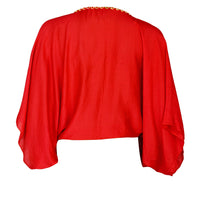 Ali Top - Woven Silk with Applique (4488608612457)