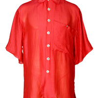 David - Silk Cotton Men's Shirt With Hand Carved Bone Buttons (315763261481)