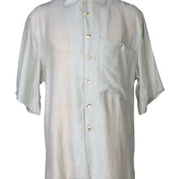 David - Silk Cotton Men's Shirt With Hand Carved Bone Buttons (315763261481)