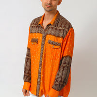 Calvin - Hand Cut Silk Degrade Long Sleeves Men Shirt (7276482363588)