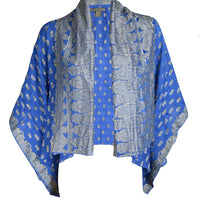 Juliette Silk Cape - Short Hand Cut Silk Jacquard (4520274952297)