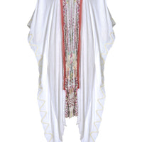 Gemma Ruffle Silk Kaftan Dress - Silk Cotton with Chiffon (4709719900265)