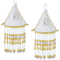 Woven Silk Pyramid Earrings