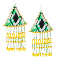 Woven Silk Pyramid Earrings