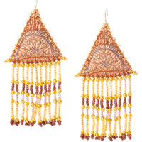 Woven Silk Pyramid Earrings
