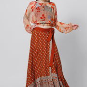 Ksenia Silk Wrap Skirt