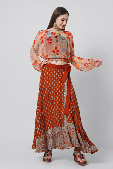 Ksenia Silk Wrap Skirt