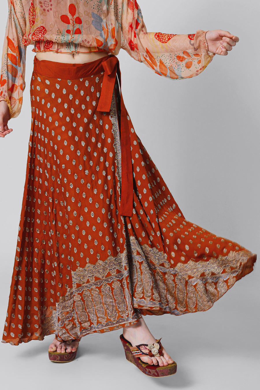 Ksenia Silk Wrap Skirt