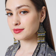 Woven Silk Pyramid Earrings