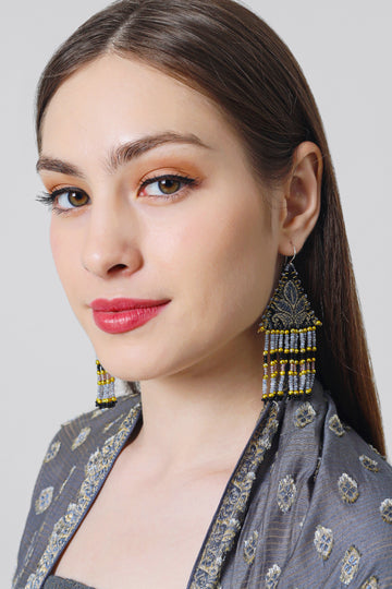 Woven Silk Pyramid Earrings