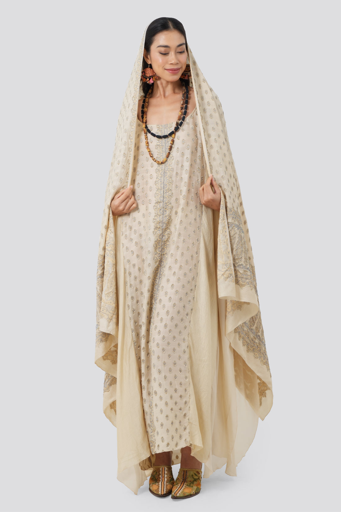 Meghan Jacquard Silk Shawl/ Scarf