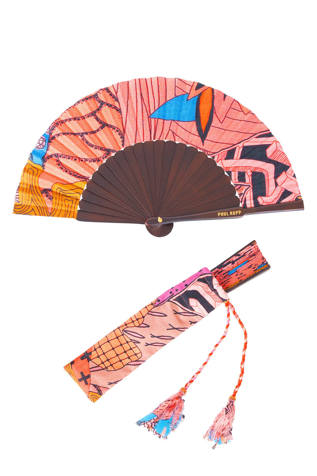 PR Hand Fan Coral Pink - Small