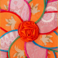 Round Lotus Appliqué Cushion Cover