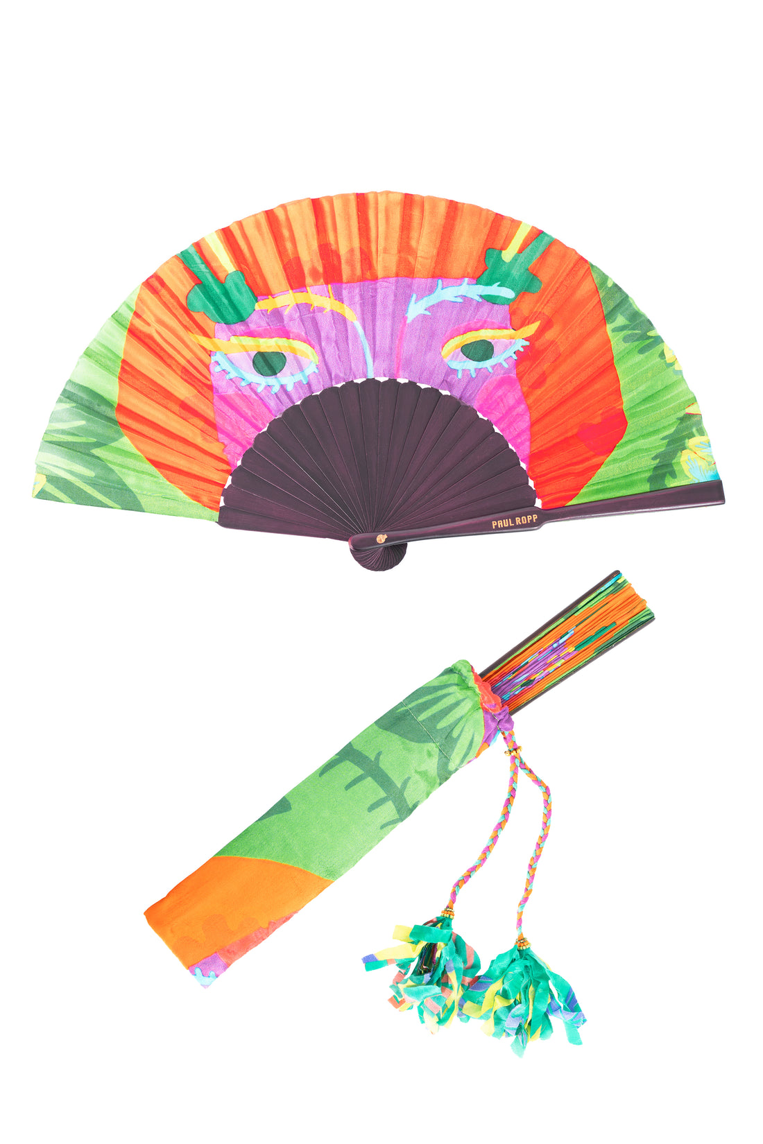 PR Hand Fan Tropical Green - Large