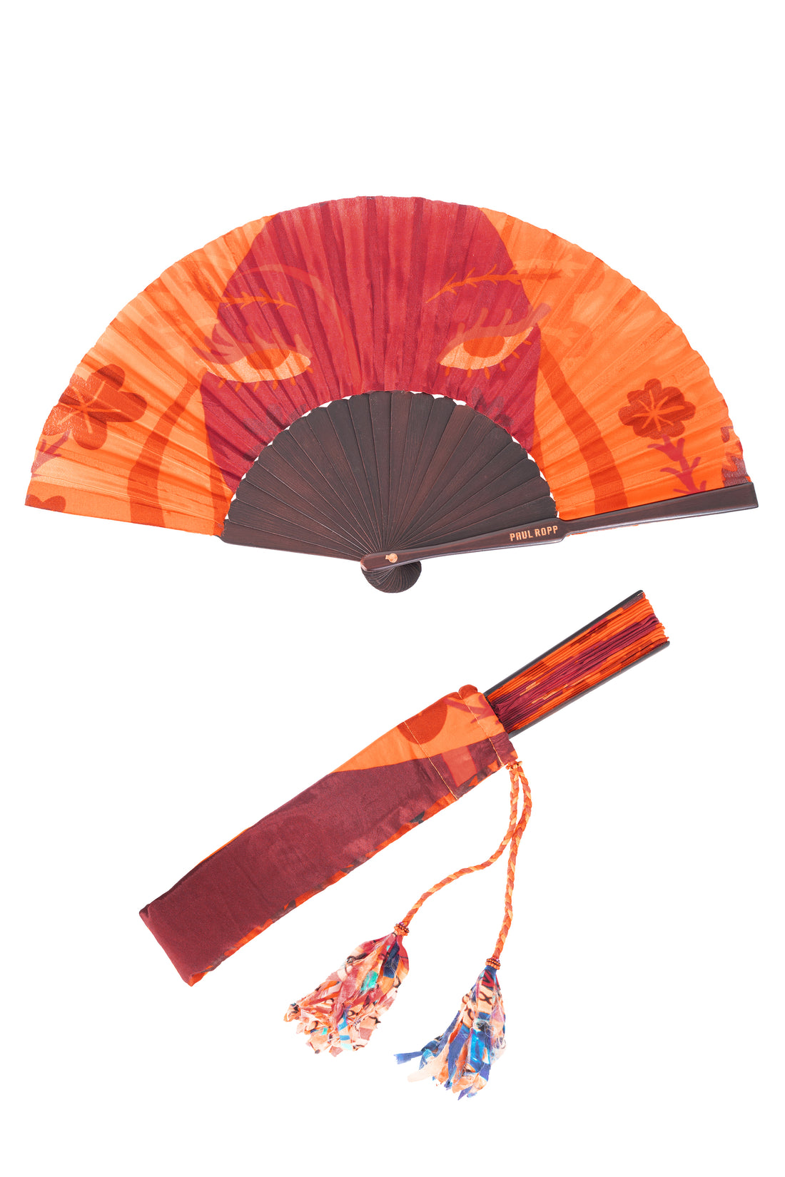 PR Hand Fan Burnt Orange - Large