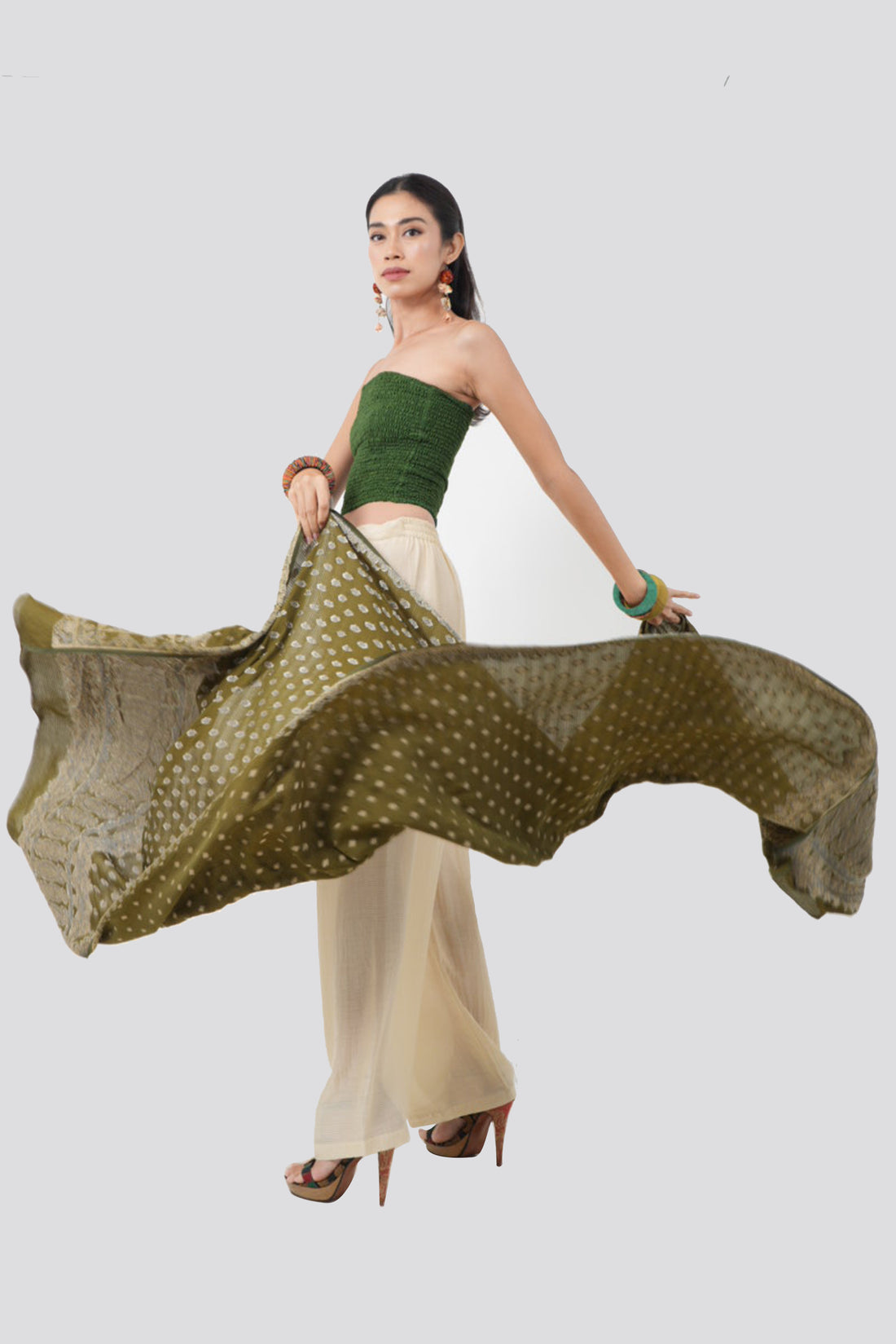Meghan Jacquard Silk Shawl/ Scarf