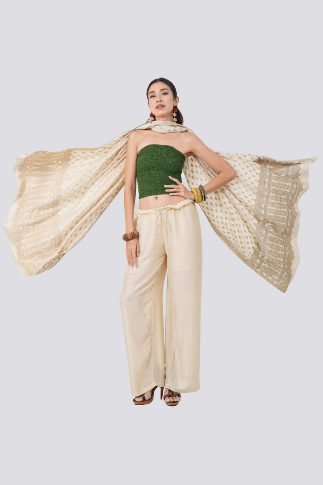 Meghan Jacquard Silk Shawl/ Scarf