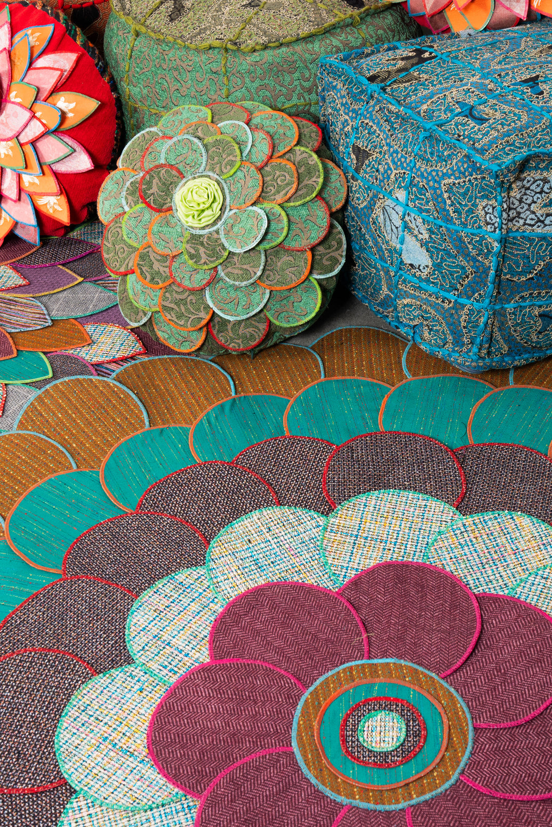 Rose Motif Wool Rug