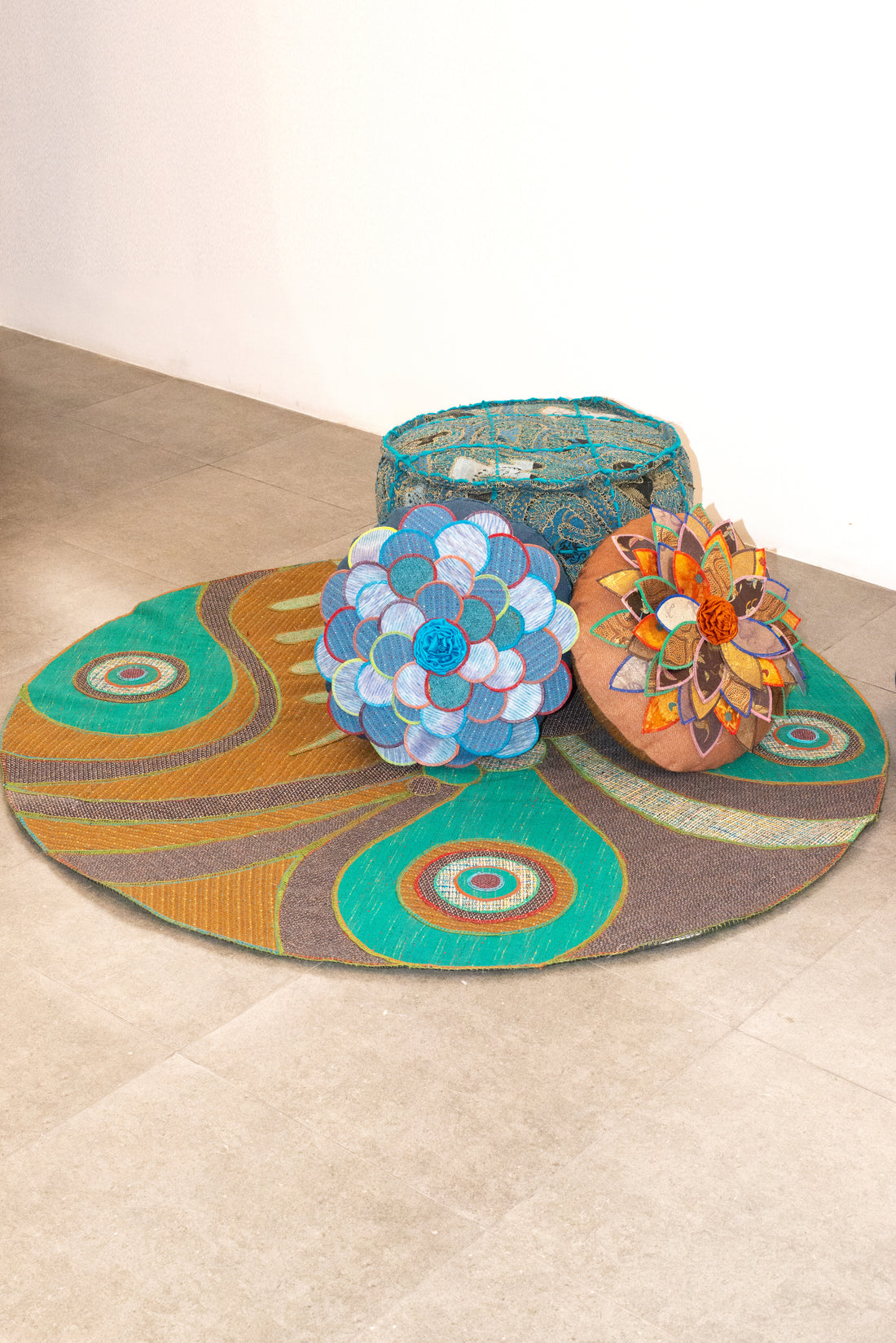 Abstract Botanical Wool Rug