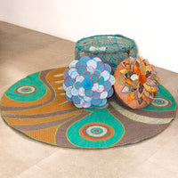 Abstract Botanical Wool Rug